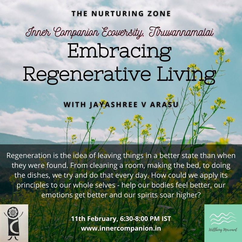 An event invitation creative designed in-house for a regenerative living programme